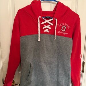 Victoria’s Secret PINK Ohio State Women's Red and Gray Hoodie size small